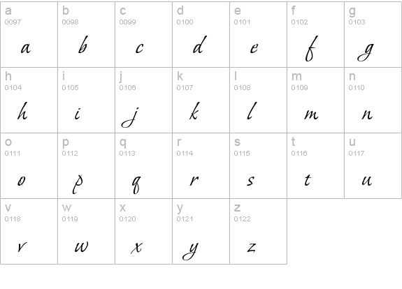 Vera Crouz lowercase a-z preview