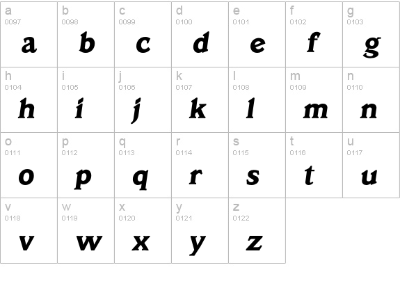 Veracruz-BoldIta lowercase a-z preview