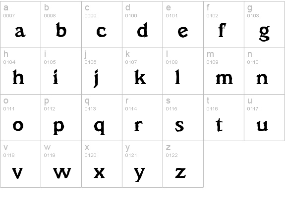 VeracruzAntique-Bold lowercase a-z preview