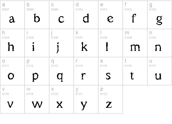 VeracruzRandom-Regular lowercase a-z preview