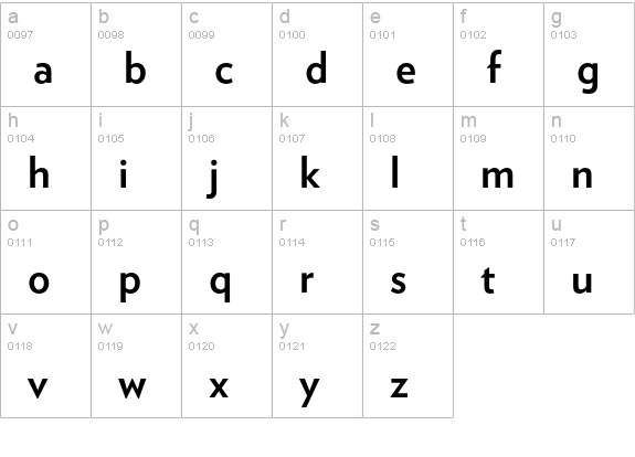 Verlag Bold lowercase a-z preview