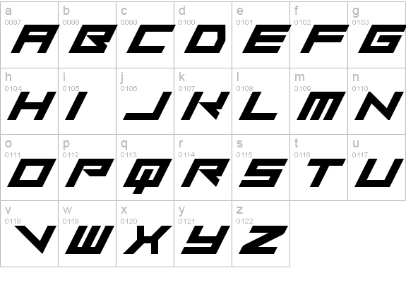 Vermin Vibes Slant Regular lowercase a-z preview