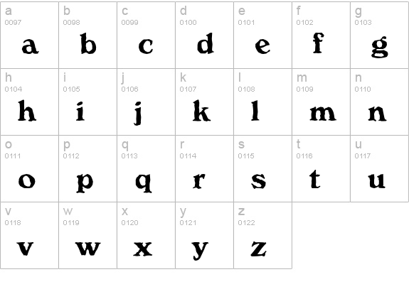 VeronaAntique-Bold lowercase a-z preview