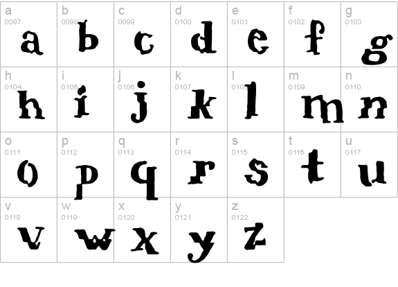 verrutscht lowercase a-z preview