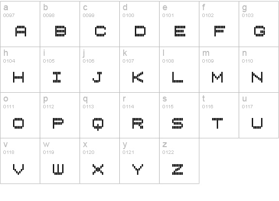 Vertical Tuning lowercase a-z preview