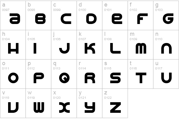 Vertigo Upright 2 BRK lowercase a-z preview