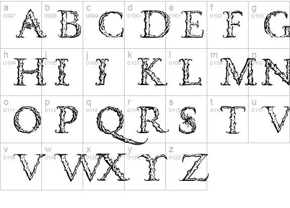 VespasianCaps lowercase a-z preview