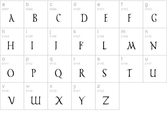Vespasiano Demo lowercase a-z preview