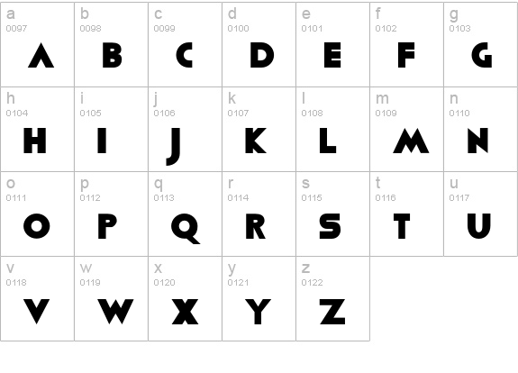 Viafont lowercase a-z preview