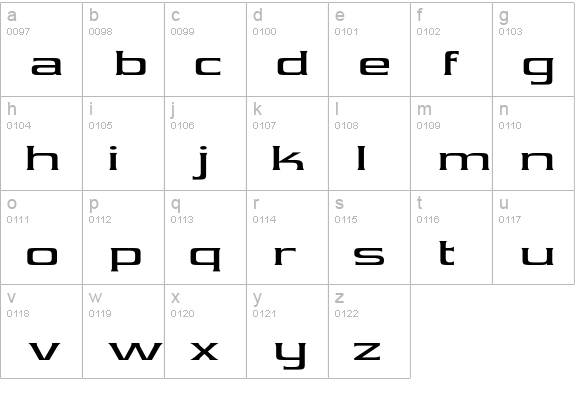 Vibrocentre lowercase a-z preview
