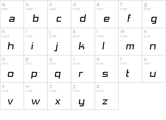 Vibrocentric Italic lowercase a-z preview