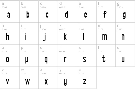 Vibrolator lowercase a-z preview