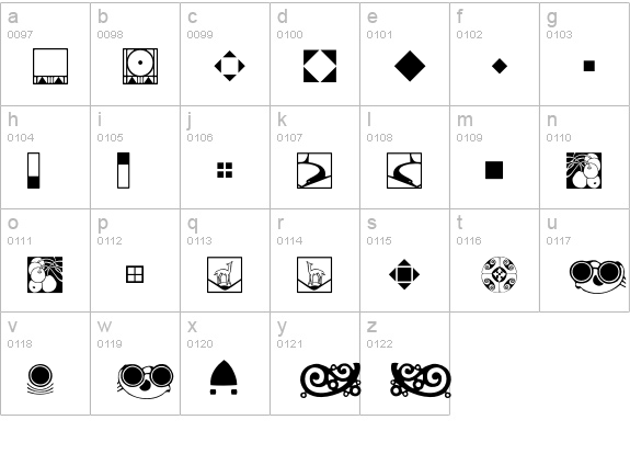 ViennaExtras lowercase a-z preview