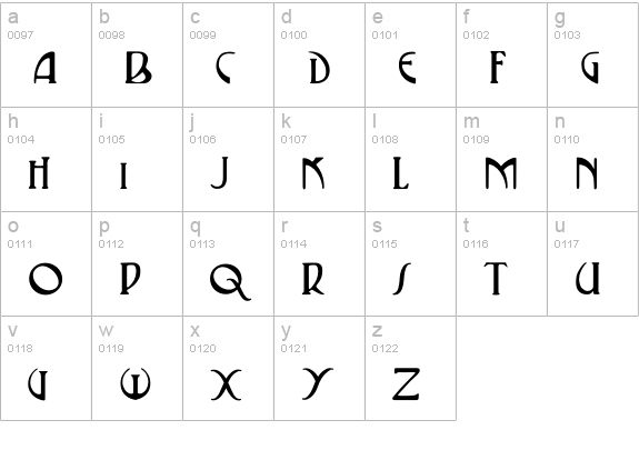 ViennaRegular lowercase a-z preview