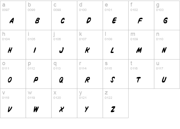 Vigilante Notes Condensed lowercase a-z preview