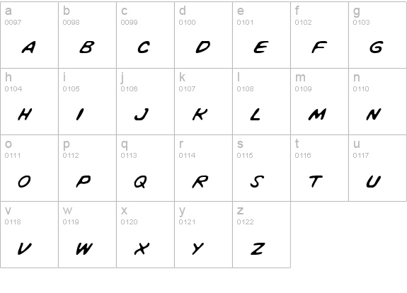 Vigilante Notes Light lowercase a-z preview