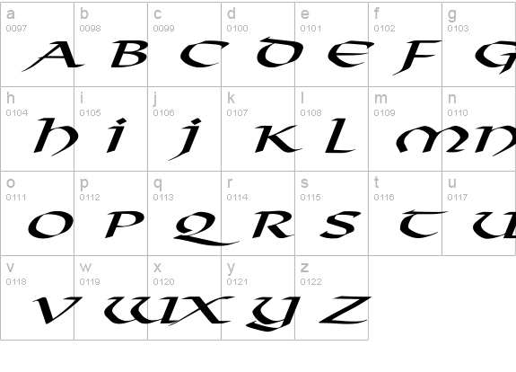 Viking-Normal Ex Italic lowercase a-z preview