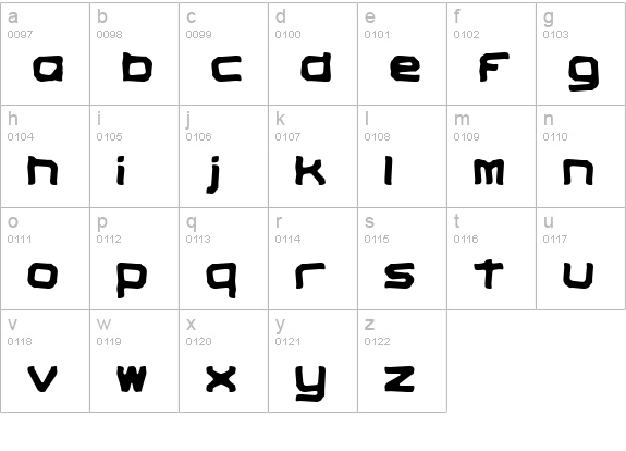 Vindictive (BRK) lowercase a-z preview