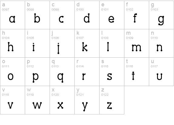 Vingy Normal lowercase a-z preview