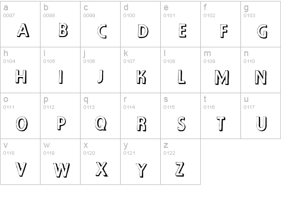 VintageNo1 lowercase a-z preview