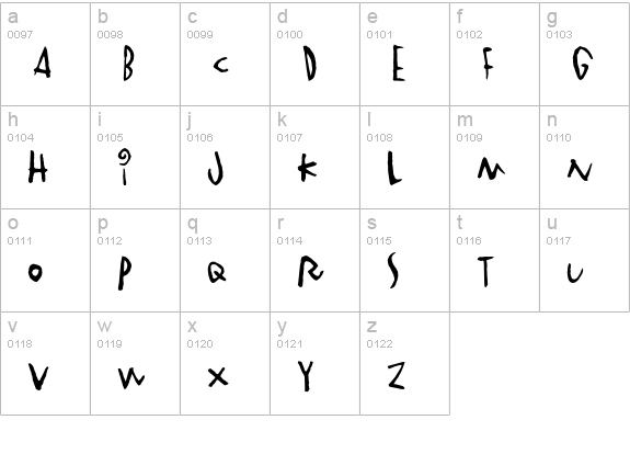 Vinterstad lowercase a-z preview