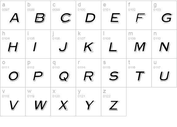 VinylCapsHeavy Italic lowercase a-z preview