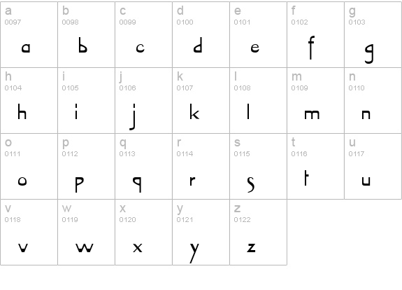 Vireo Regular lowercase a-z preview