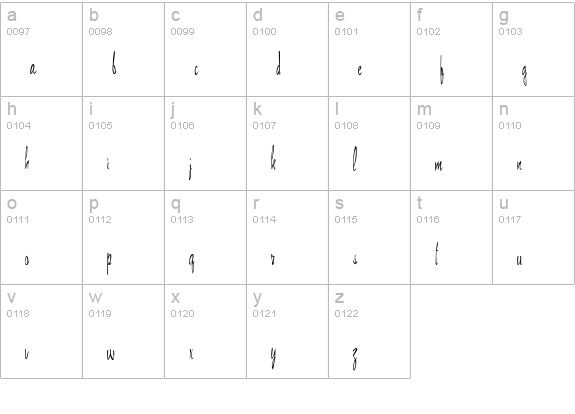 Virgin lowercase a-z preview