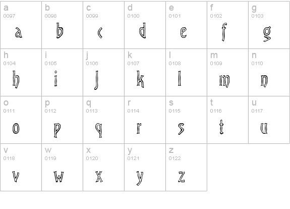 VirileOpen lowercase a-z preview
