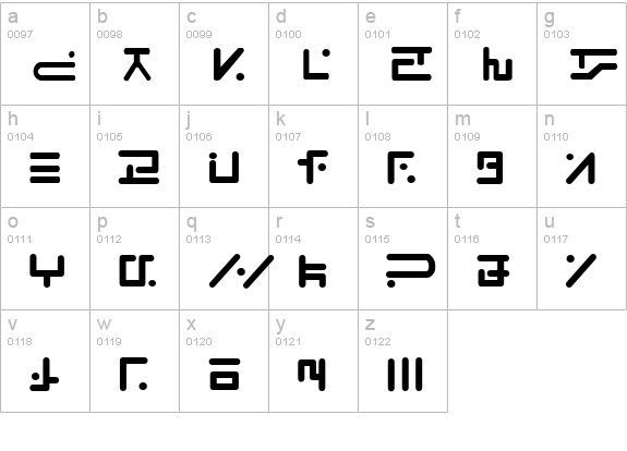 Visitor regular lowercase a-z preview