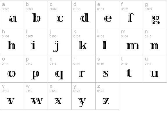 Viva Std Bold lowercase a-z preview