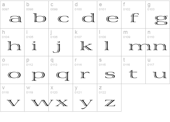 Viva Std ExtraExtended lowercase a-z preview