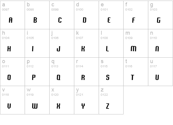Vixene lowercase a-z preview