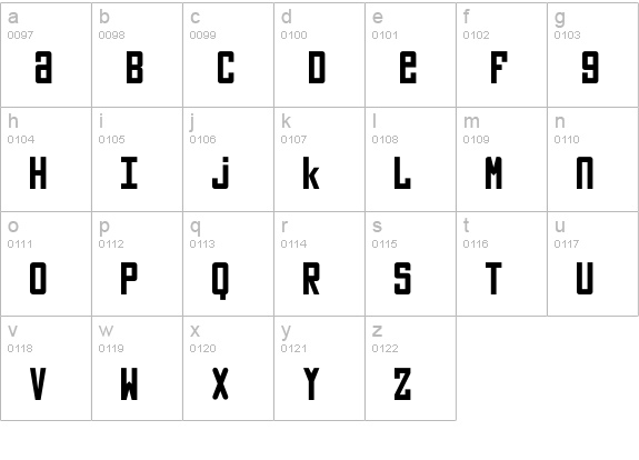 Vladimir lowercase a-z preview