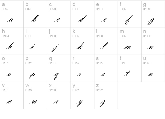 VladimirScrD lowercase a-z preview