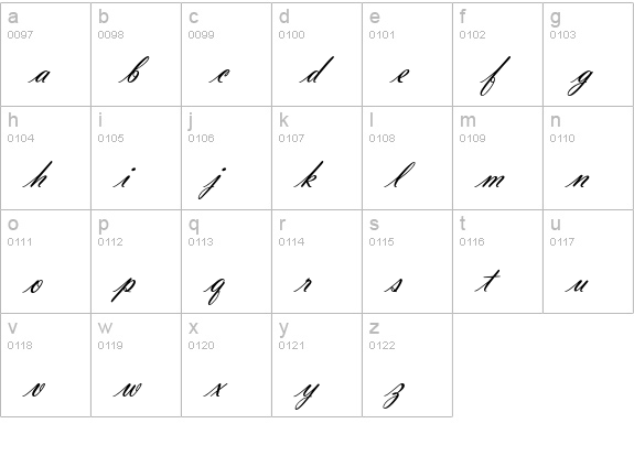 VladimirScriptEF lowercase a-z preview