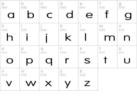 Vogue-Normal Ex lowercase a-z preview