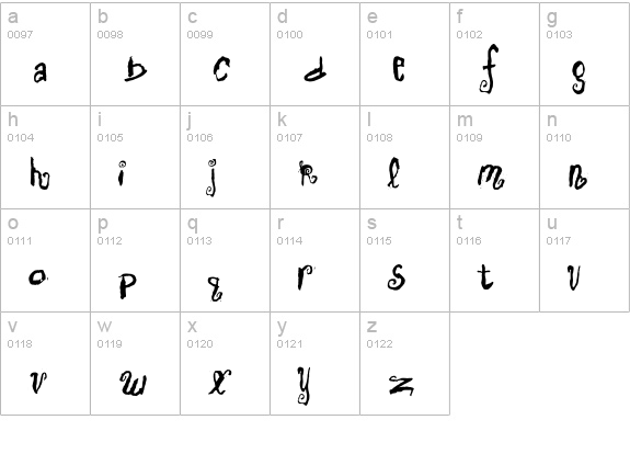 VoitureArgot lowercase a-z preview