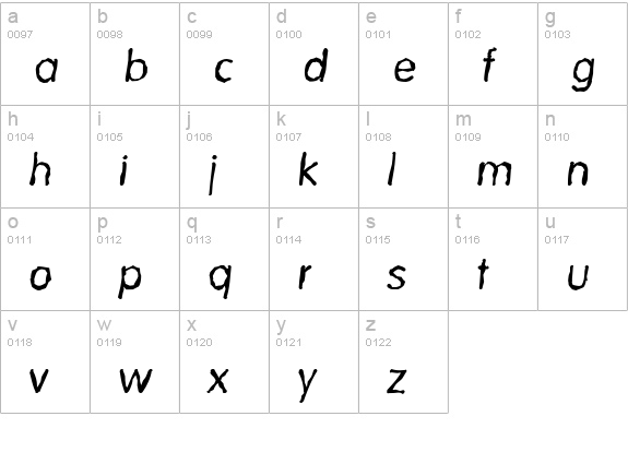 VolkswagenRandom-Italic lowercase a-z preview