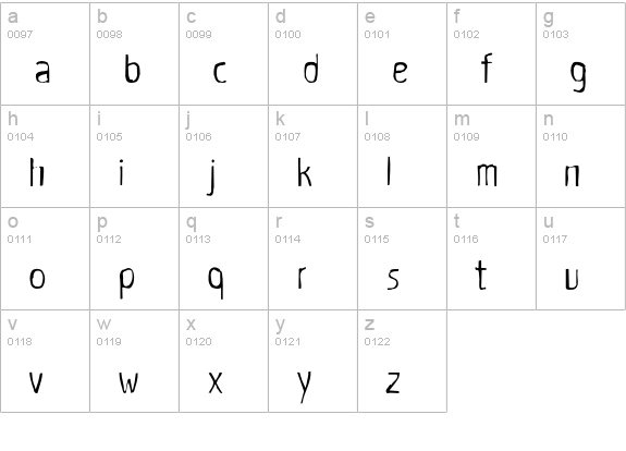 Voodoo lowercase a-z preview