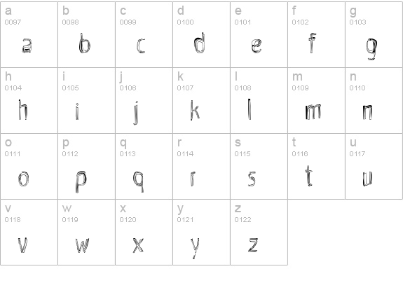 Voodoo-Child lowercase a-z preview