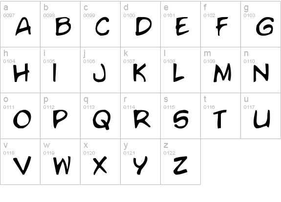 Voodoo Doll lowercase a-z preview