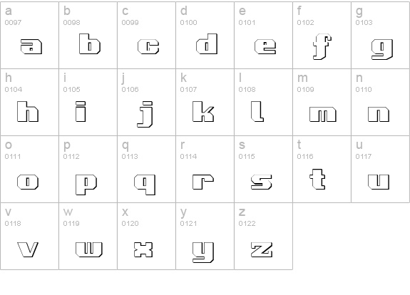 Voortrekker 3D lowercase a-z preview