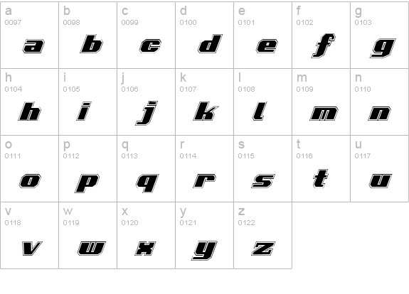 Voortrekker Pro Italic lowercase a-z preview