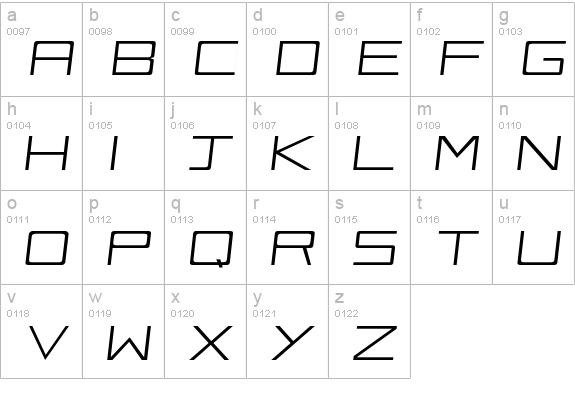 Vox-Slanted lowercase a-z preview