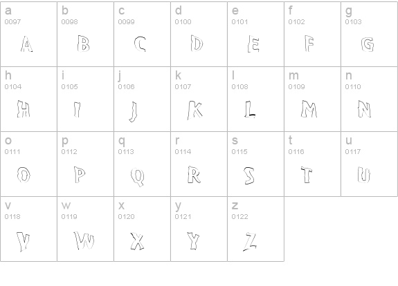 VTC BadPaint Outline lowercase a-z preview
