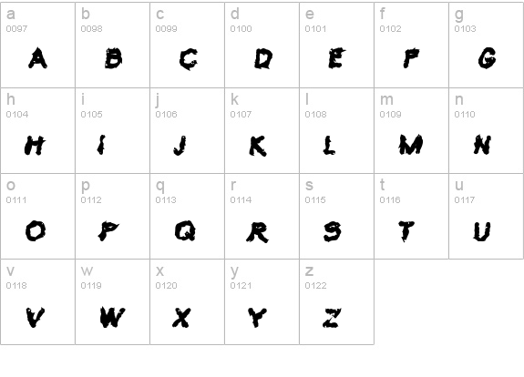 VTC Krinkle-Kut Bold lowercase a-z preview