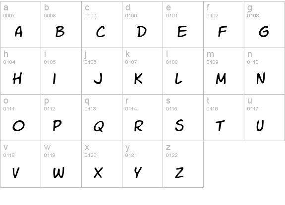 VTC Letterer Pro Regular lowercase a-z preview