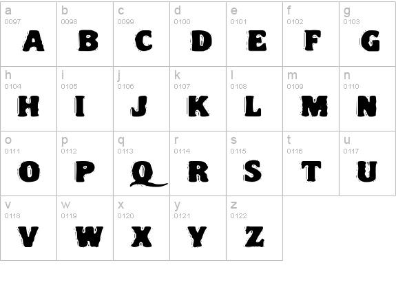 VTC NightOfTheDrippyDeadFatCaps lowercase a-z preview