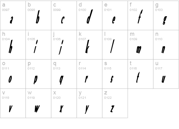 VTC Optika Bold Italic lowercase a-z preview